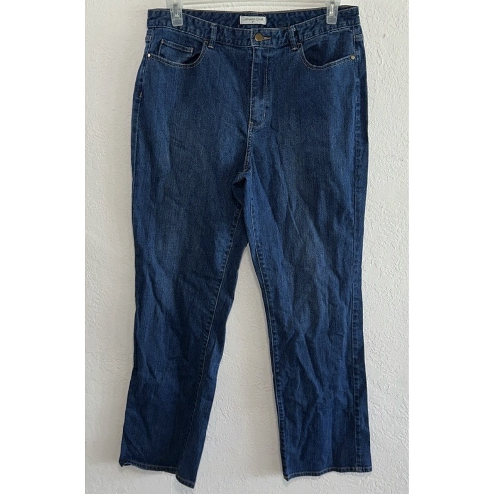 Coldwater Creek Womens Straight Leg Jeans Dark Wash Denim Blue 5-Pocket Pant